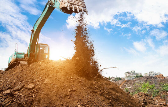 excavator in action